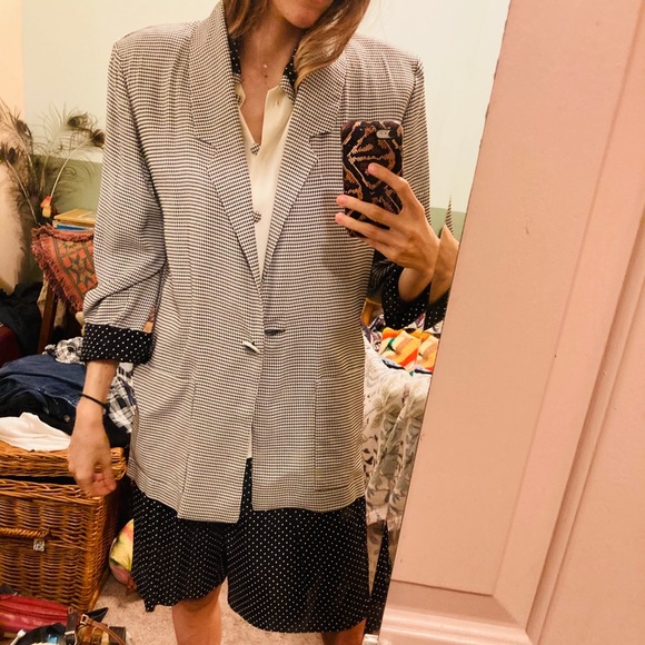 Vintage 90s Gingham Shorts Suit Set - Picture 1 of 11